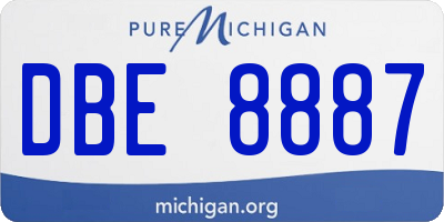 MI license plate DBE8887