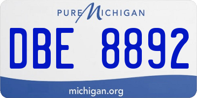 MI license plate DBE8892