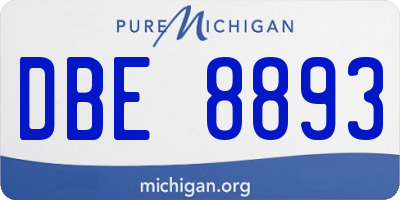 MI license plate DBE8893