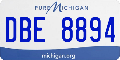 MI license plate DBE8894