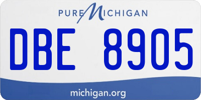 MI license plate DBE8905