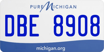 MI license plate DBE8908