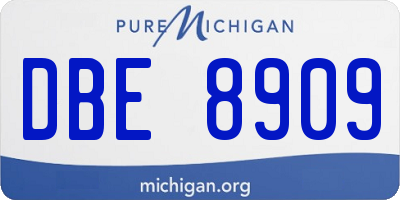 MI license plate DBE8909