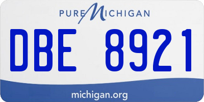 MI license plate DBE8921