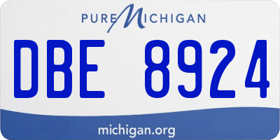 MI license plate DBE8924