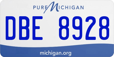 MI license plate DBE8928