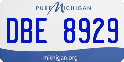 MI license plate DBE8929