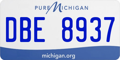 MI license plate DBE8937