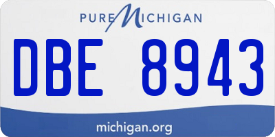 MI license plate DBE8943