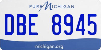 MI license plate DBE8945