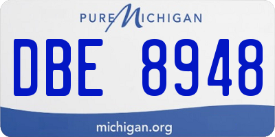 MI license plate DBE8948