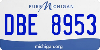 MI license plate DBE8953