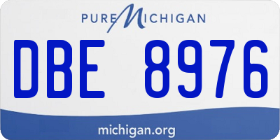 MI license plate DBE8976