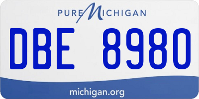 MI license plate DBE8980