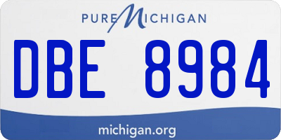 MI license plate DBE8984