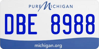 MI license plate DBE8988
