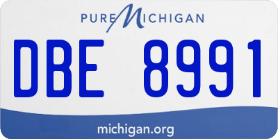 MI license plate DBE8991