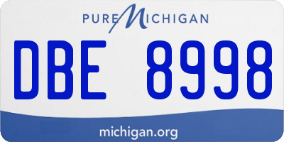 MI license plate DBE8998