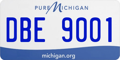 MI license plate DBE9001