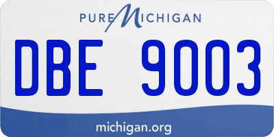 MI license plate DBE9003