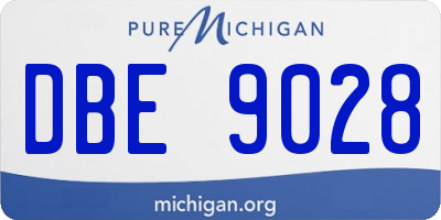 MI license plate DBE9028