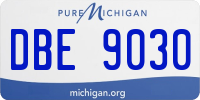 MI license plate DBE9030