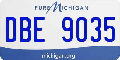 MI license plate DBE9035