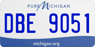 MI license plate DBE9051