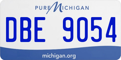 MI license plate DBE9054
