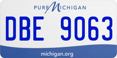 MI license plate DBE9063