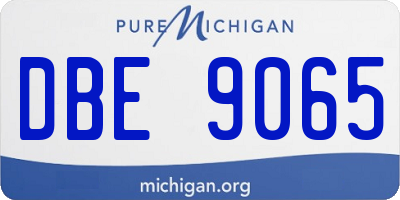 MI license plate DBE9065