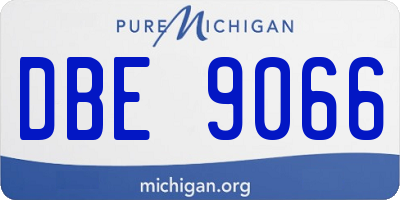 MI license plate DBE9066