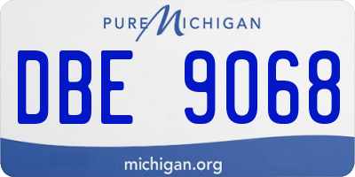 MI license plate DBE9068