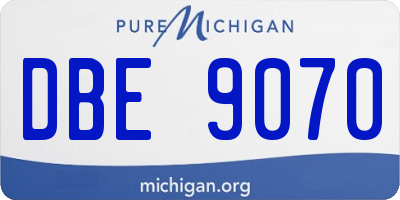 MI license plate DBE9070