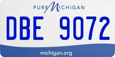 MI license plate DBE9072