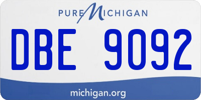 MI license plate DBE9092