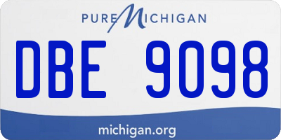 MI license plate DBE9098