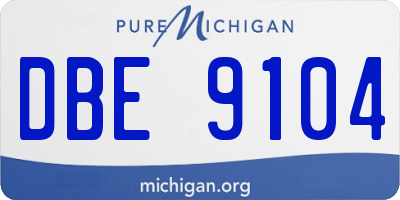 MI license plate DBE9104