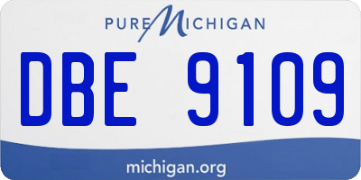 MI license plate DBE9109