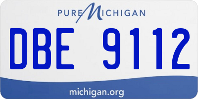 MI license plate DBE9112
