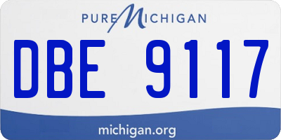 MI license plate DBE9117
