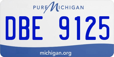 MI license plate DBE9125