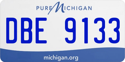 MI license plate DBE9133