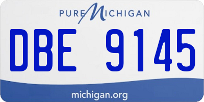 MI license plate DBE9145