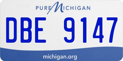 MI license plate DBE9147