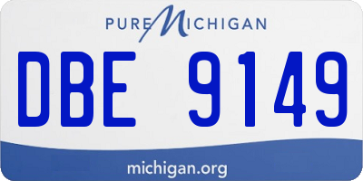 MI license plate DBE9149