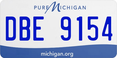 MI license plate DBE9154