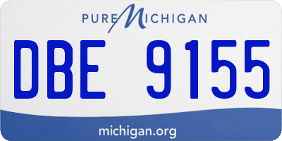 MI license plate DBE9155