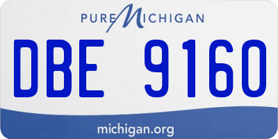 MI license plate DBE9160