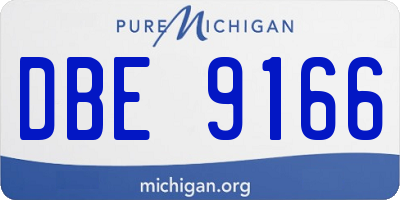 MI license plate DBE9166